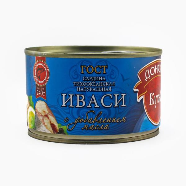 Сардина ДОНСКАЯ КУХНЯ тихоокеанская 240 гр ж/б